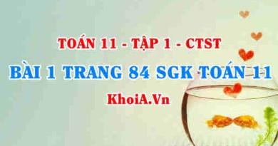 Bài 1 trang 84 SGK Toán 11 Tập 1 Chân trời sáng tạo